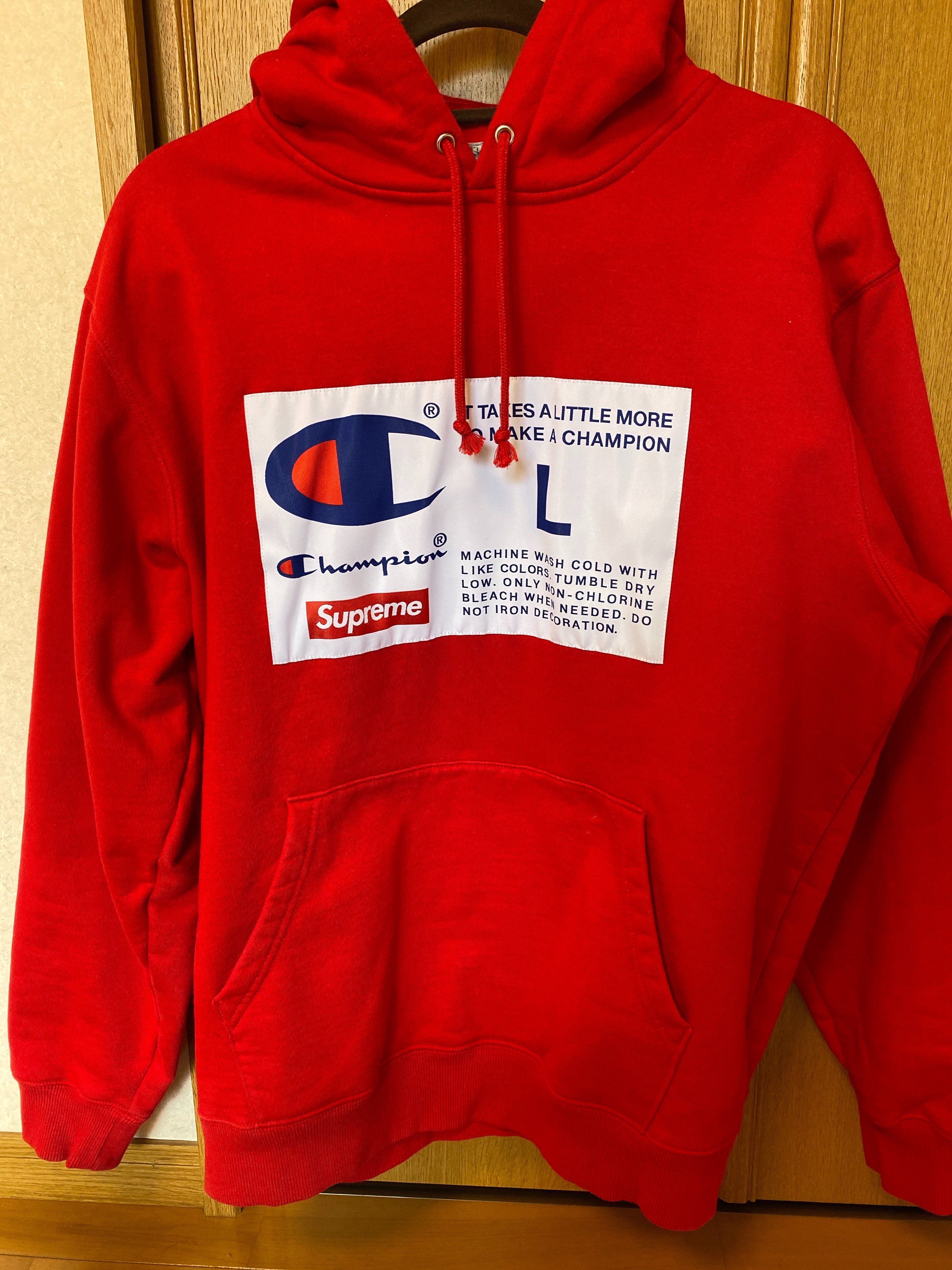Supreme / Champion® Label Hooded Sweatshirt "Red"