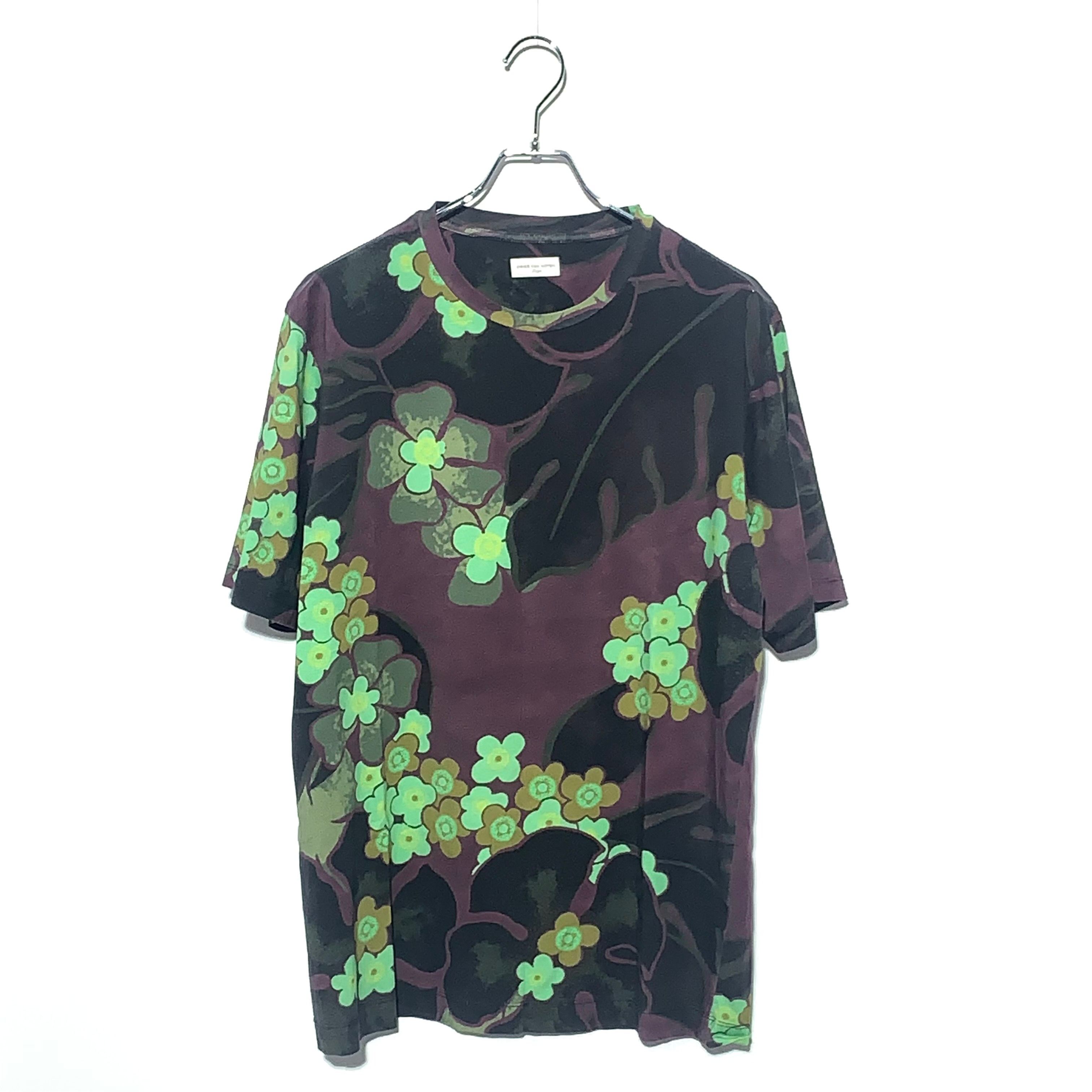 Dries Van Noten floral pattern graphic Tee mulch colour
