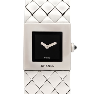 シャネル CHANEL マトラッセ 腕時計 時計 ステンレススチール レディース ブラック系 H0009 【中古】