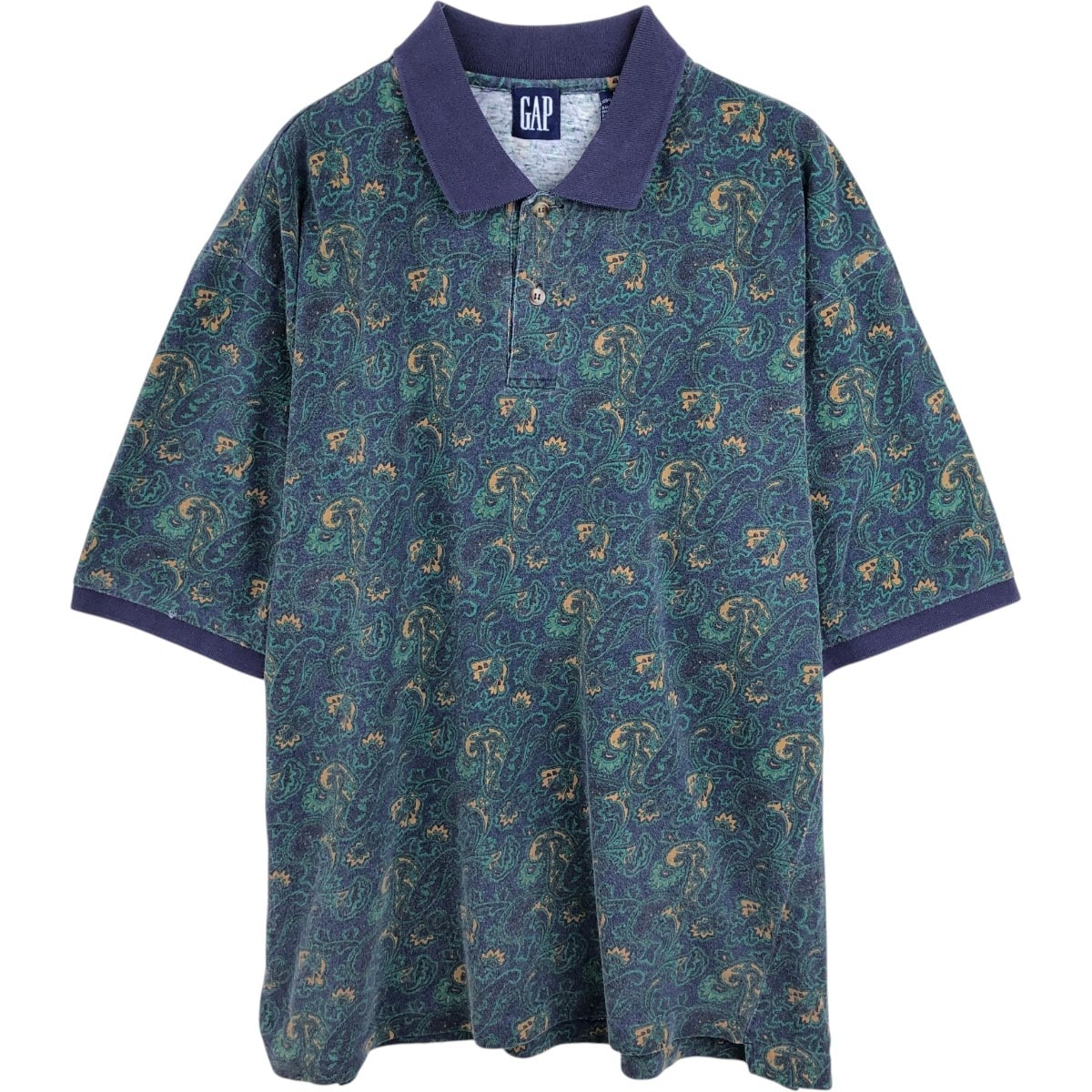 古着 90年代 ギャップ GAP オールドギャップ ペイズリー柄 半袖 ポロシャツ メンズL相当 ヴィンテージ/eaa667532