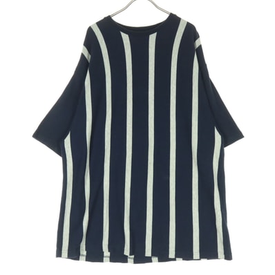BEAMS ビームス ストライプ柄 半袖 Tシャツ ネイビー