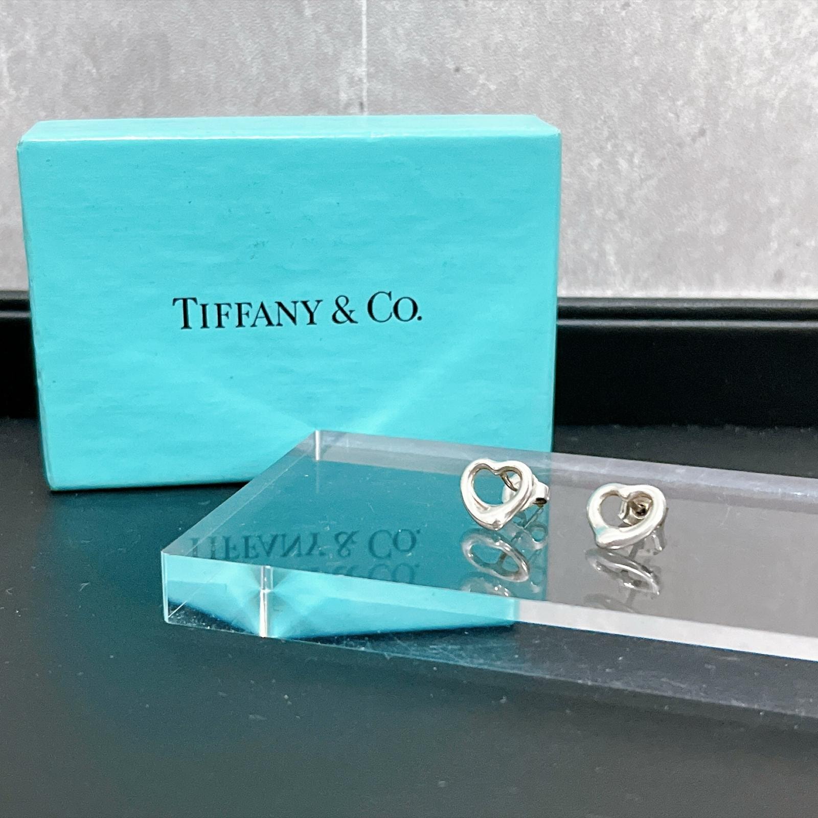 【TIFFANY & Co.】ティファニー エルサペレッティ オープンハート ピアス スタッド 両耳 シルバー925 キャッチ ハート 箱付き レディース