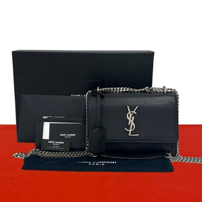 SAINT LAURENT PARIS サンローランパリ サンセット YSL ロゴ レザー ショルダーバッグ ブラック
86827