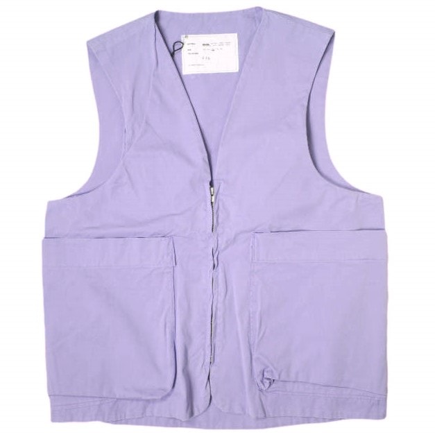 新品 CAMIEL FORTGENS カミエル フォートヘンス 23SS ポルトガル製 ZIP VEST TWILL コットンツイル ジップベスト CF.15.05.01.01 M PURPLE ジレ トップス g19872