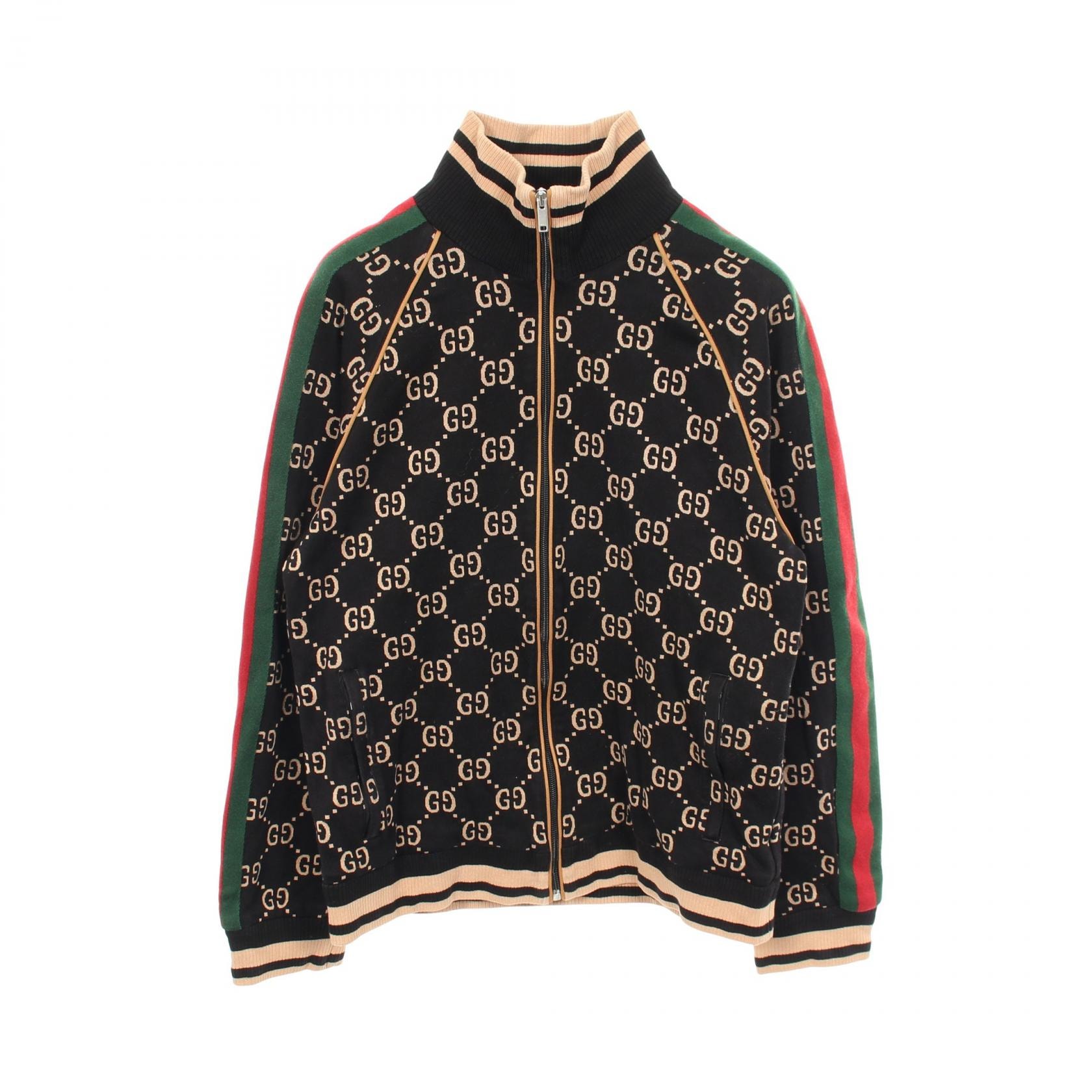 グッチ GUCCI GGコットンジャージー ジャケット 衣料品 アウター コットン メンズ ブラック系 / マルチカラー 695955 【中古】