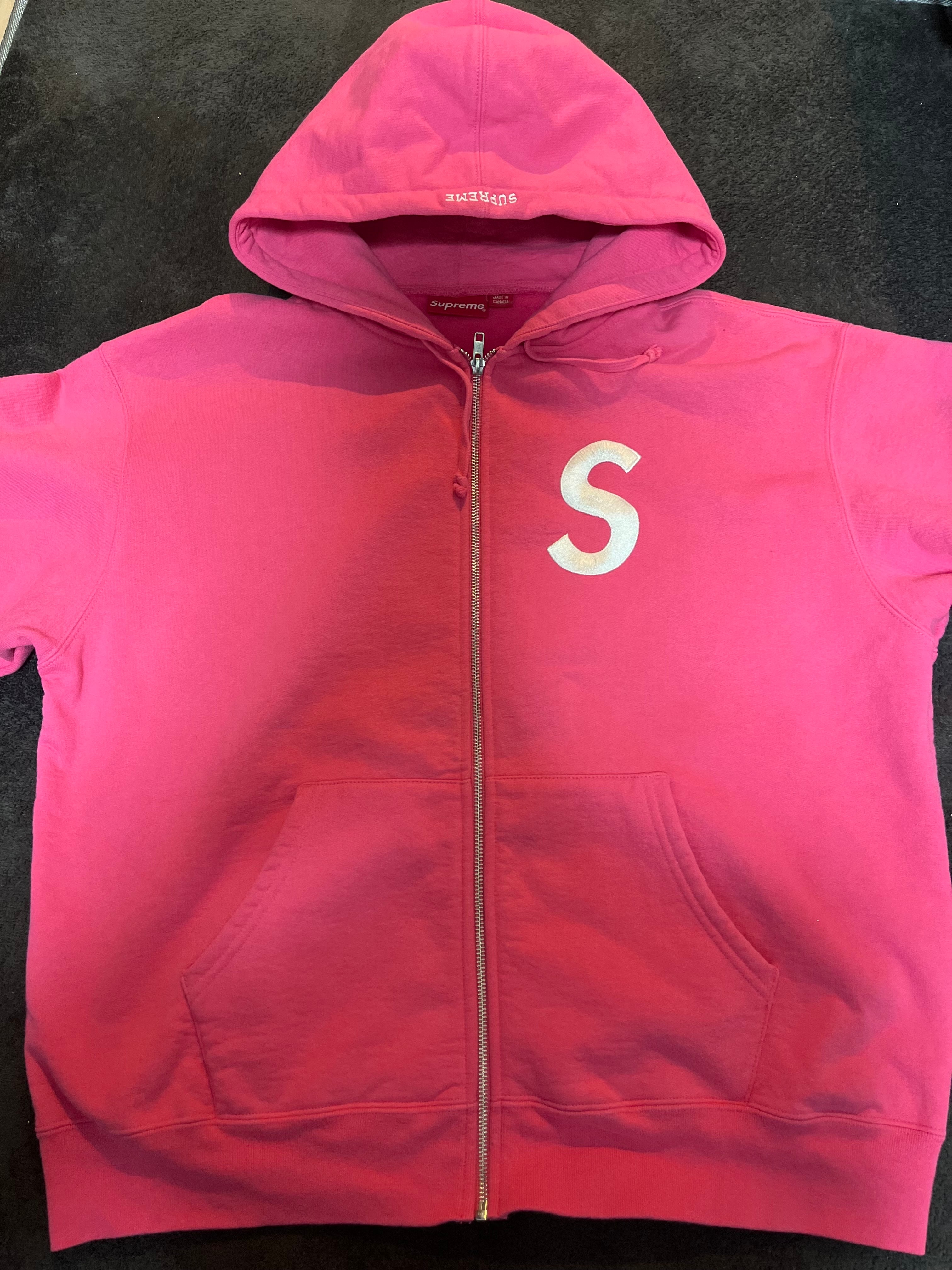 Supreme S Logo Zip Up Hooded Sweatshirt 