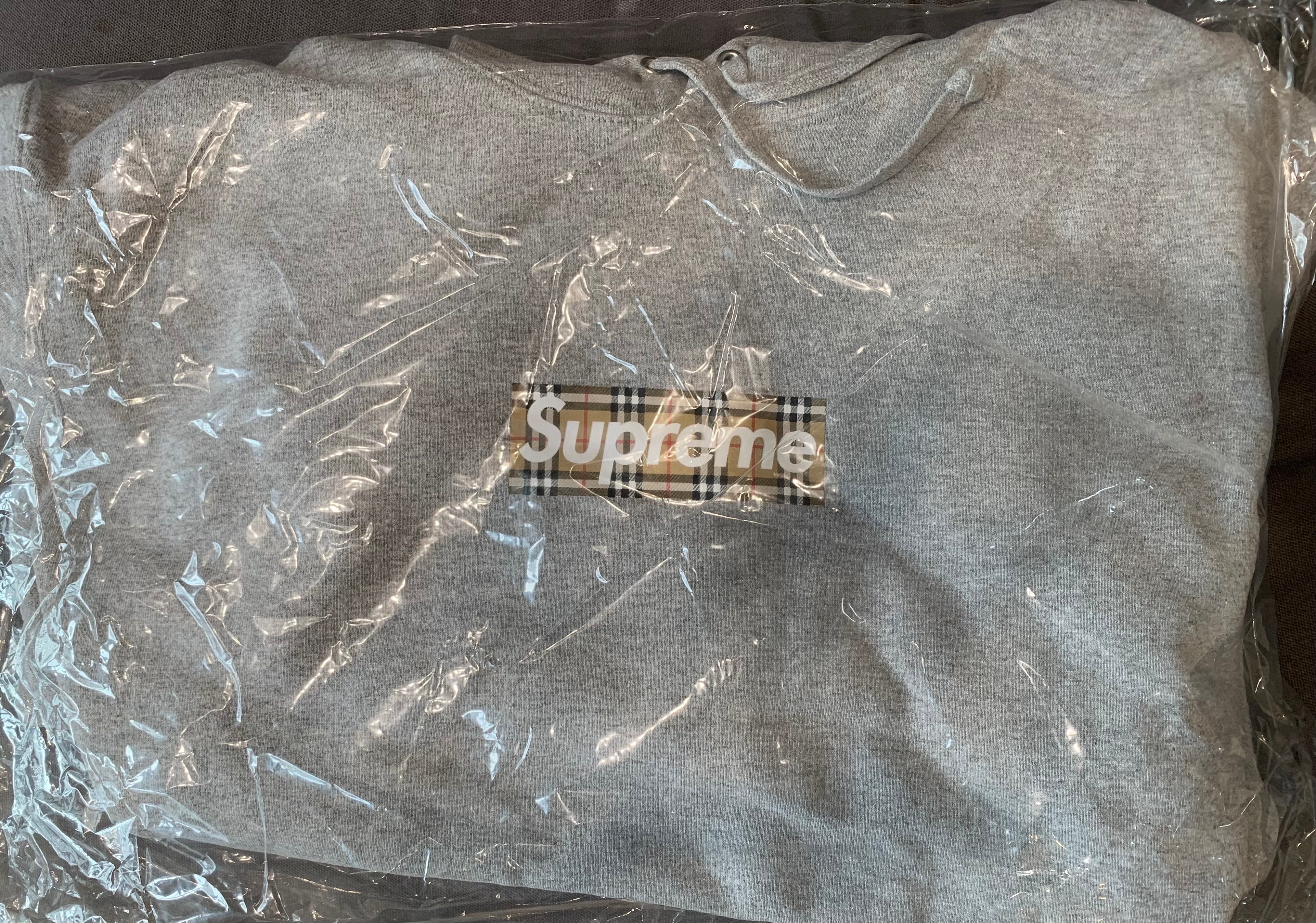 シュプリーム バーバリー ボックス ロゴ フーディー スウェットシャツ "ヘザー グレー"