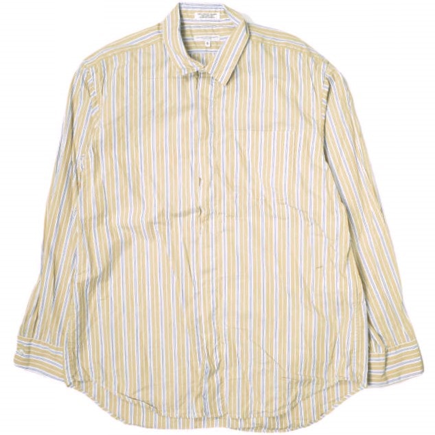 Engineered Garments エンジニアードガーメンツ アメリカ製 Short Collar Shirt - Multi St. Broadcloth ショートカラーシャツ マルチストライプ ブロードクロス S Tan 長袖 トップス g19310