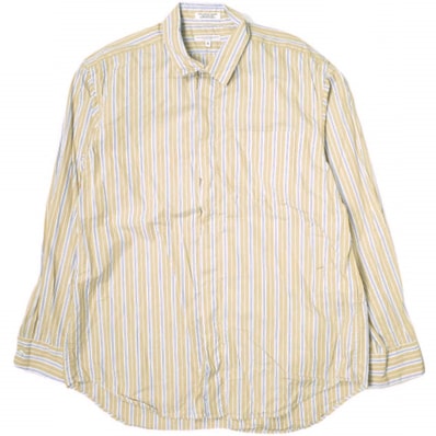 Engineered Garments エンジニアードガーメンツ アメリカ製 Short Collar Shirt - Multi St. Broadcloth ショートカラーシャツ マルチストライプ ブロードクロス S Tan 長袖 トップス g19310