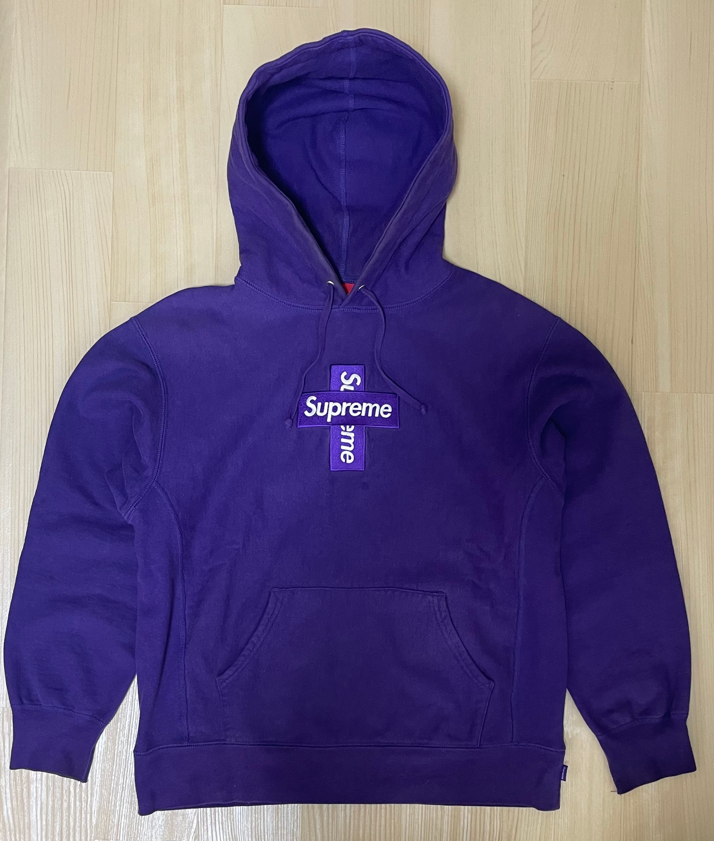 Supreme Cross Box Logo Hooded Sweatshirt "Purple"