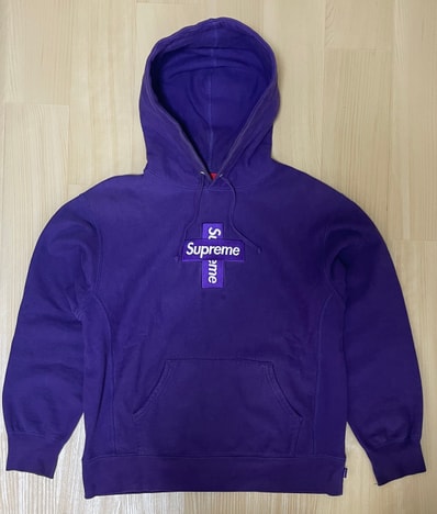Supreme Cross Box Logo Hooded Sweatshirt "Purple"