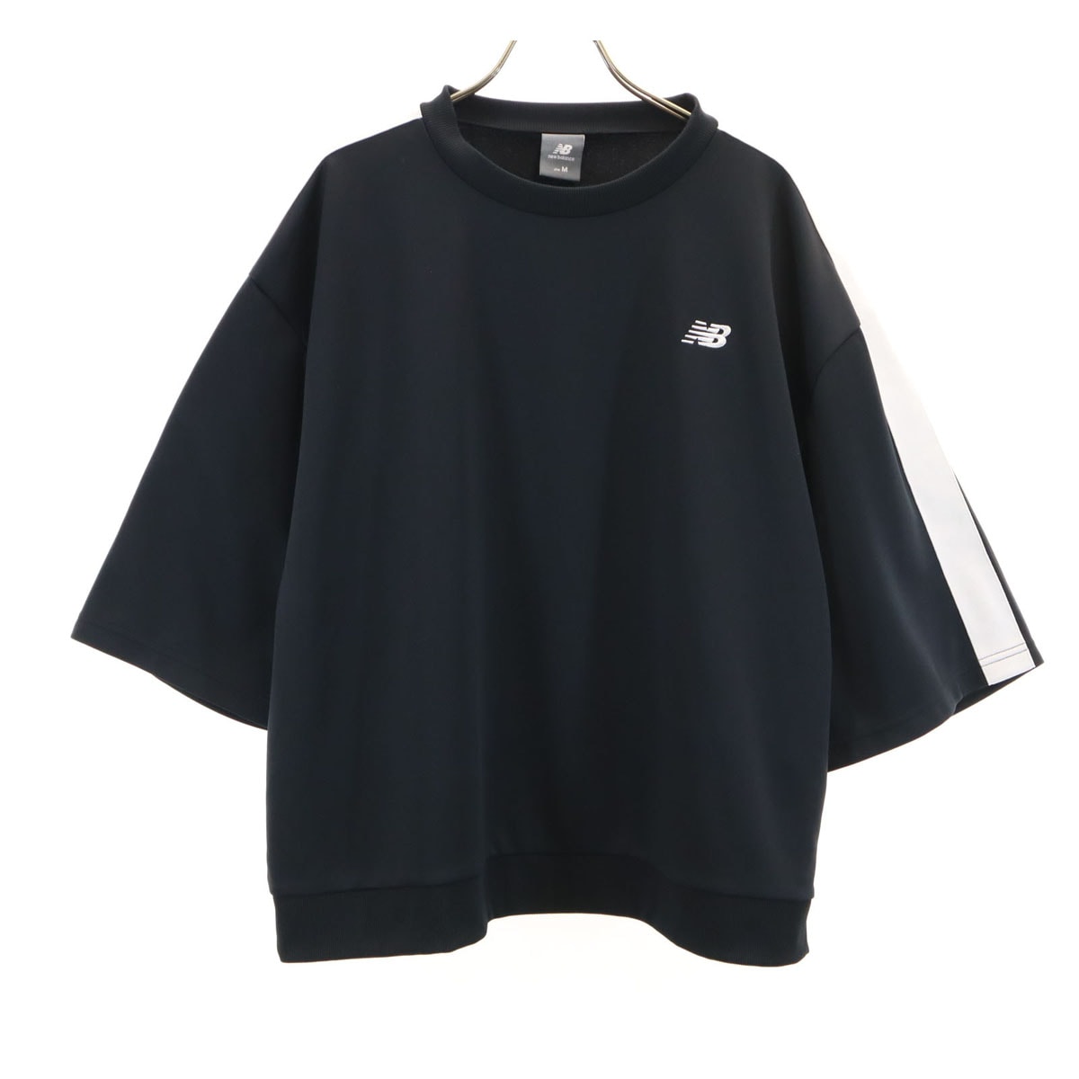 NEW BALANCE ニューバランス 5分袖 Tシャツ M ブラック ジャージ