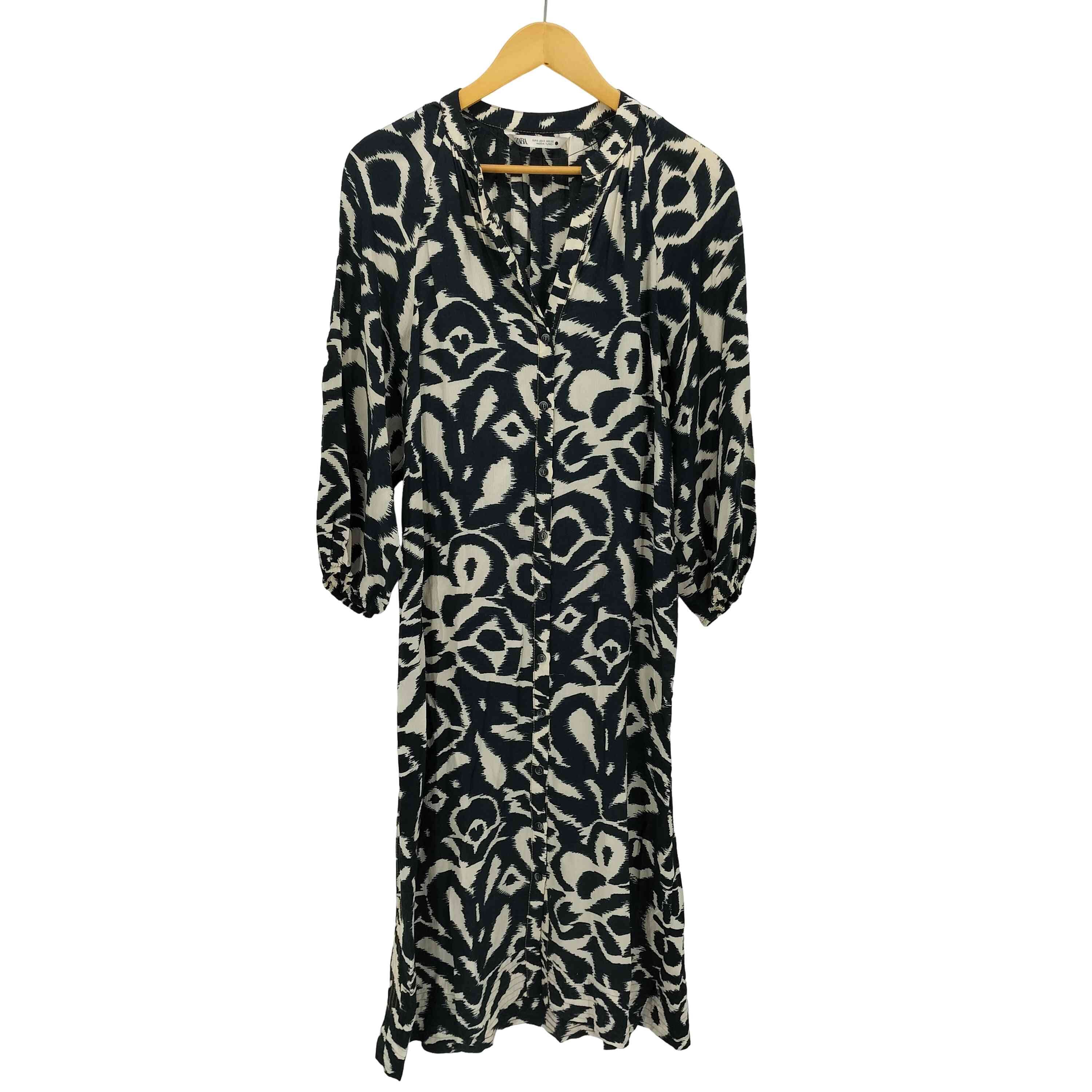 TOPSTITCHED PRINTED DRESS トップステッチ プリントワンピース【1143711390837】
