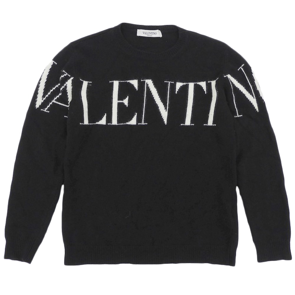 ヴァレンティノ カシミヤ ロゴニット トップス レディース ブラック XS WB3KCC286MK XS