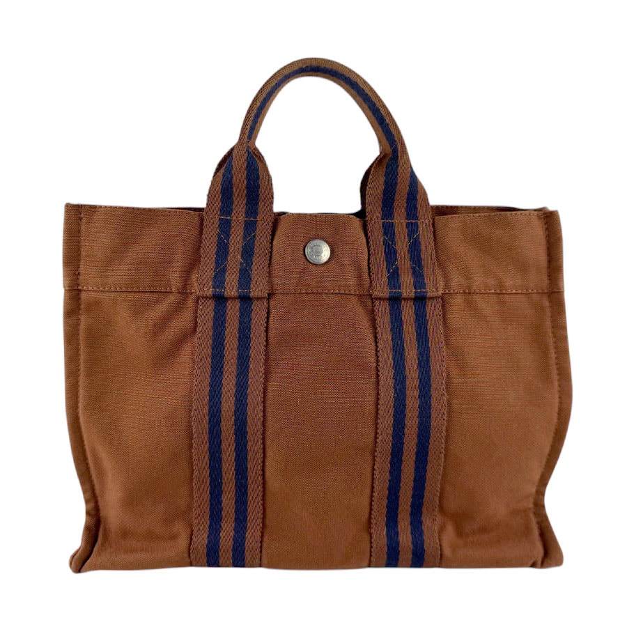 エルメス HERMES ハンドバッグ フールトゥPM キャンバス ブラウン ユニセックス【中古】 z9402