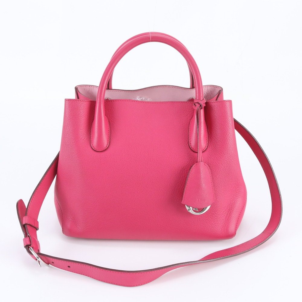 ■美品 クリスチャンディオールオープンバー ショルダーバッグ レザー