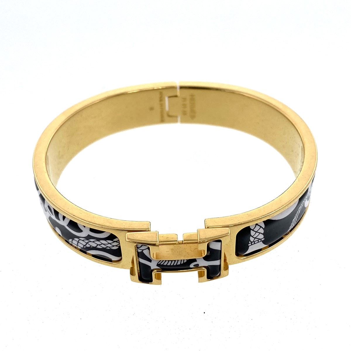 HERMES エルメス クリックH クリックアッシュ PM  バングル 700001 ゴールド ブラック  レディース【中古】
