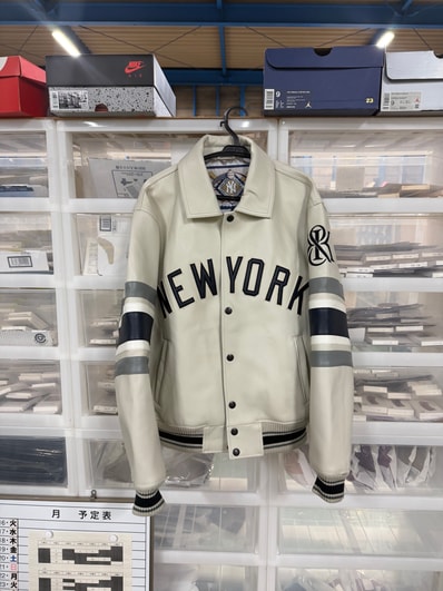 Kith x AVIREX For The New York Yankees Leather Jacket "Article"