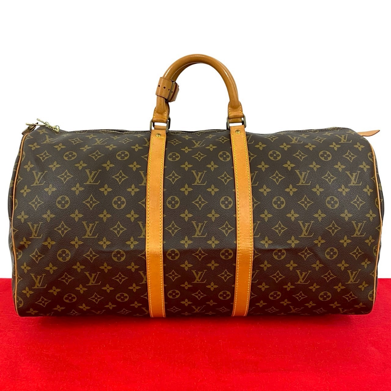 LOUIS VUITTON ルイヴィトン スピーディ 55 レザー PVC ボストンバッグ ブラウン
 31001