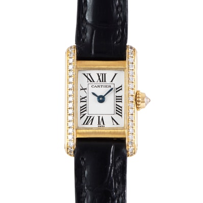 CARTIER カルティエ ミニ タンク ダイヤベゼル WB200731 1980年代【中古】