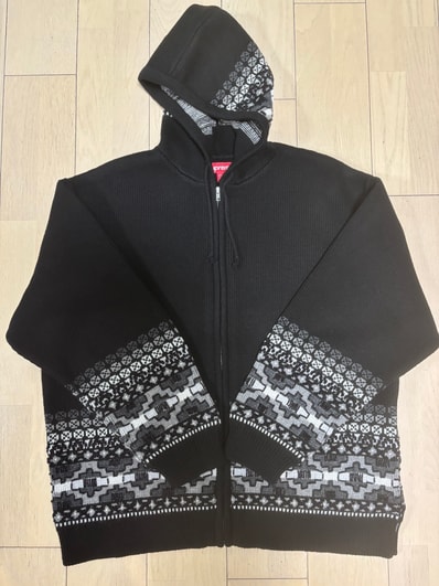Supreme Beaded Zip Up Hooded Sweater "Black"
