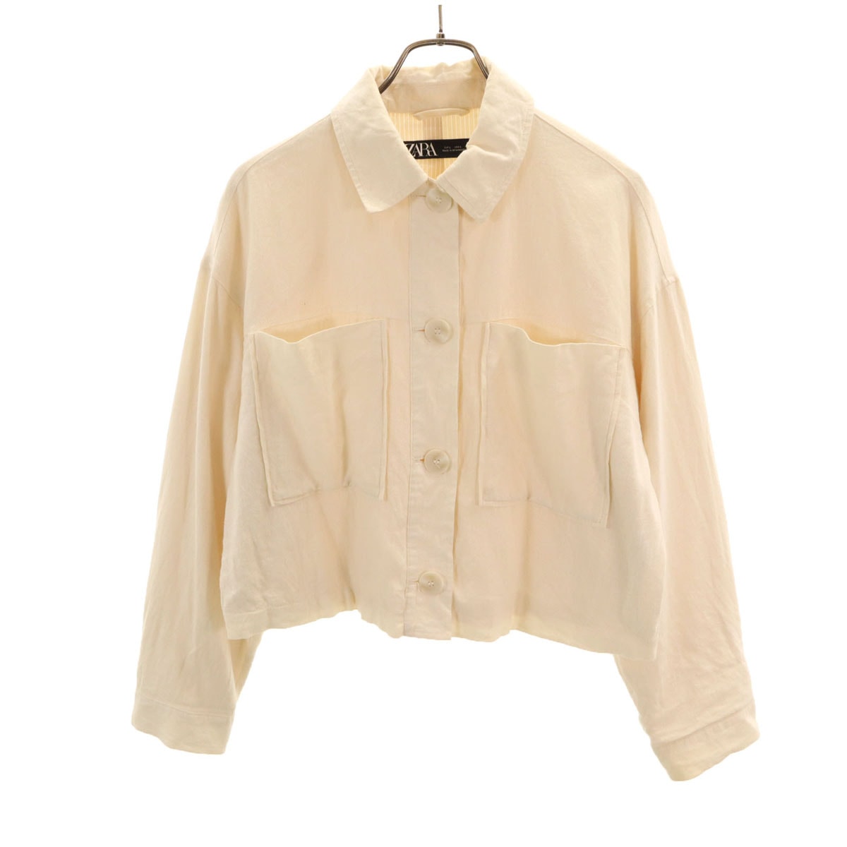ZARA ザラ クロップド ジャケット L 生成り