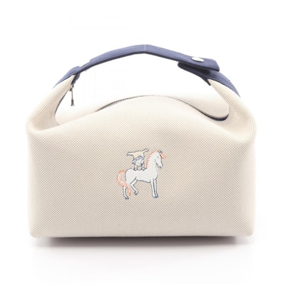 エルメス HERMES ブリッドアブラックGM カブリオル ハンドバッグ バッグ キャンバス レディース ベージュ系 / ネイビー系 【中古】