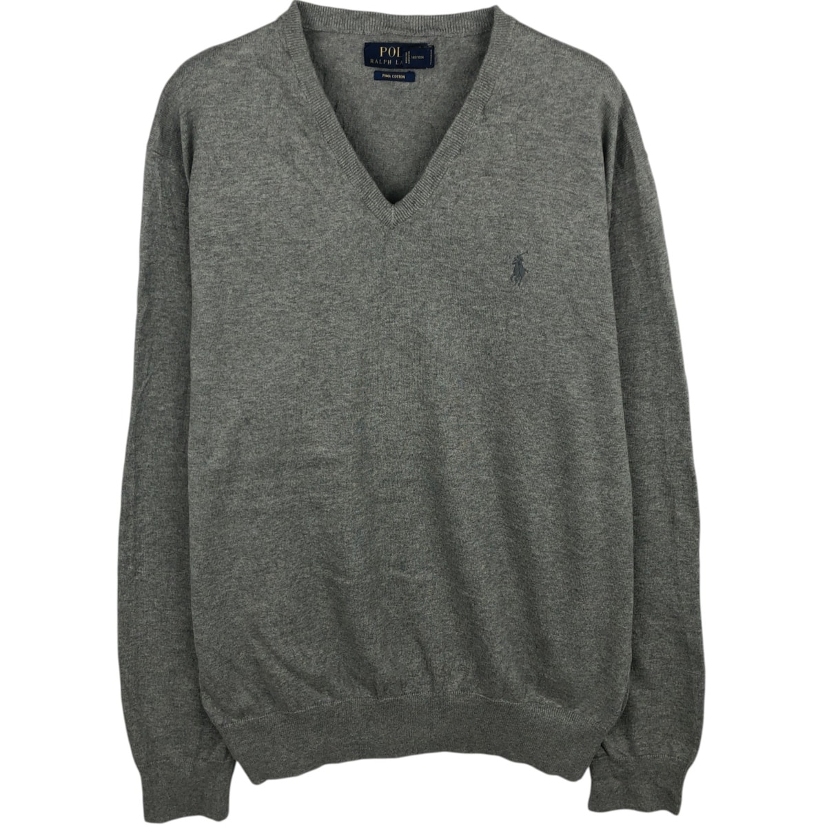 古着 ラルフローレン Ralph Lauren POLO RALPH LAUREN Vネック ピマコットンニットセーター メンズL相当/eaa627569