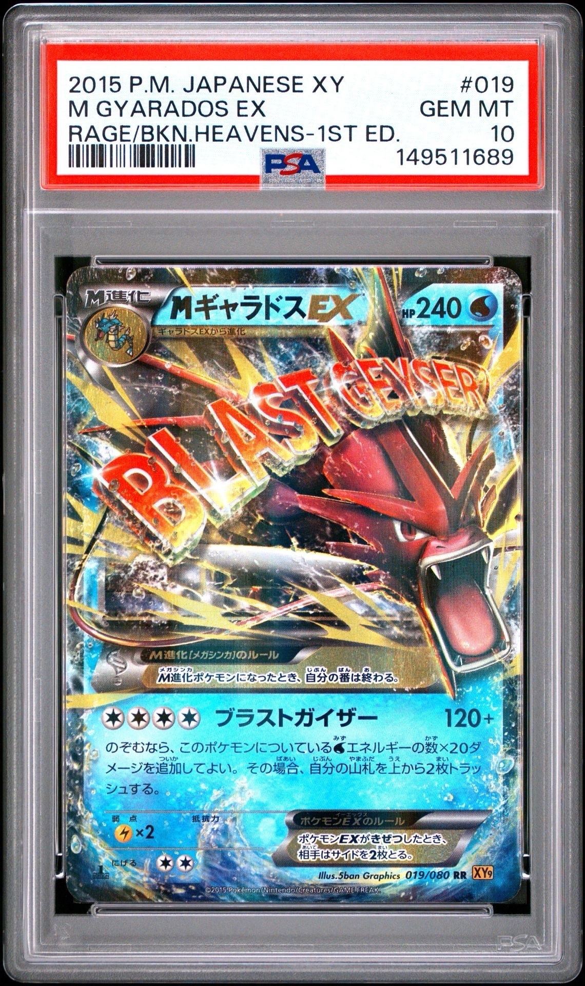 MギャラドスEX RR :1ED [XY9 019/080](拡張パック「破天の怒り」)の