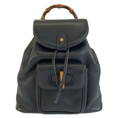 GUCCI Bamboo Leather Mini Backpack "Black"