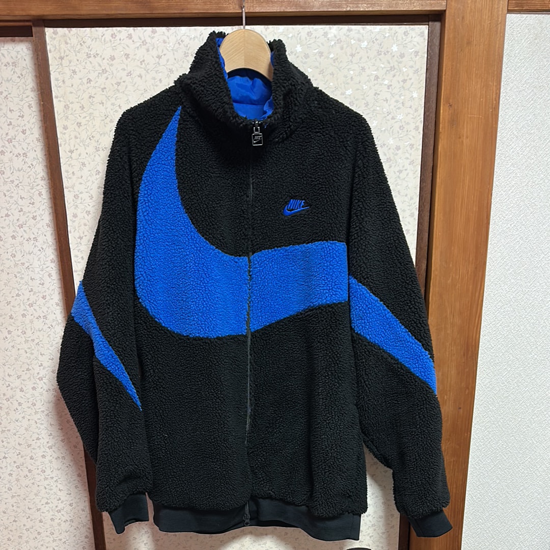 Nike Big Swoosh Reversible Boa Jacket "Black Game Royal"