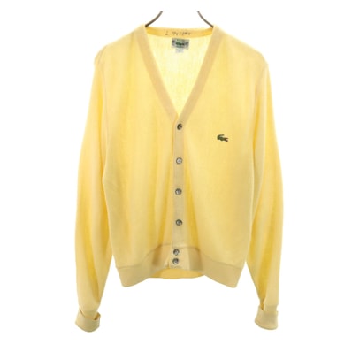 IZOD LACOSTE アイゾッドラコステ 90s USA製 オールド 長袖 Vネック ニットカーディガン S イエロー