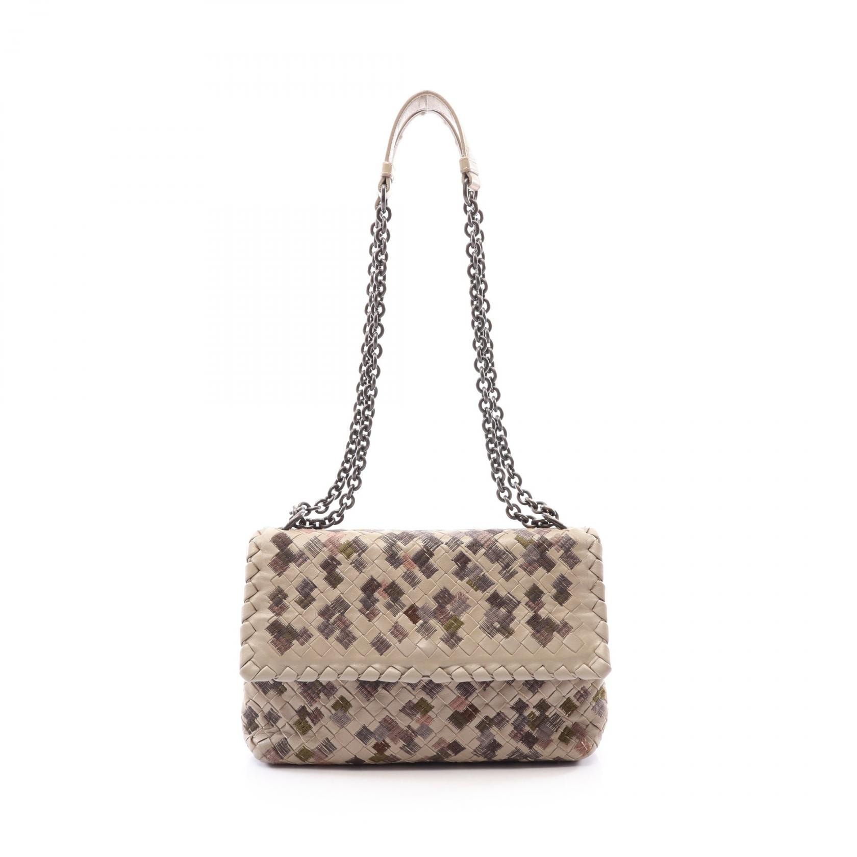 ボッテガヴェネタ BOTTEGA VENETA スモール オリンピア ショルダーバッグ バッグ レザー レディース グレー系 / マルチカラー 【中古】