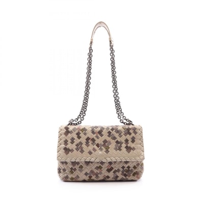 ボッテガヴェネタ BOTTEGA VENETA スモール オリンピア ショルダーバッグ バッグ レザー レディース グレー系 / マルチカラー 【中古】