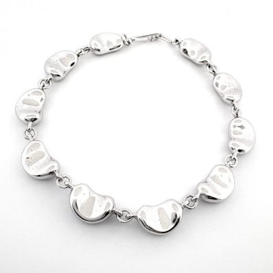 TIFFANY&Co. シルバー925 エルサ・ペレッティ ビーン デザイン ブレスレット 10P Ag925 鑑定済み 正規品 ティファニー