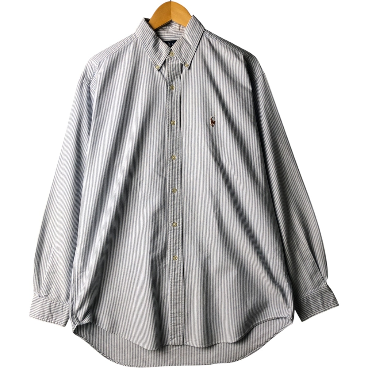 古着 ラルフローレン Ralph Lauren BLAKE 長袖 ボタンダウンストライプシャツ メンズM相当/eaa568429