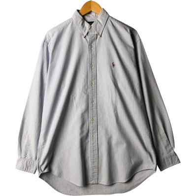 古着 ラルフローレン Ralph Lauren BLAKE 長袖 ボタンダウンストライプシャツ メンズM相当/eaa568429