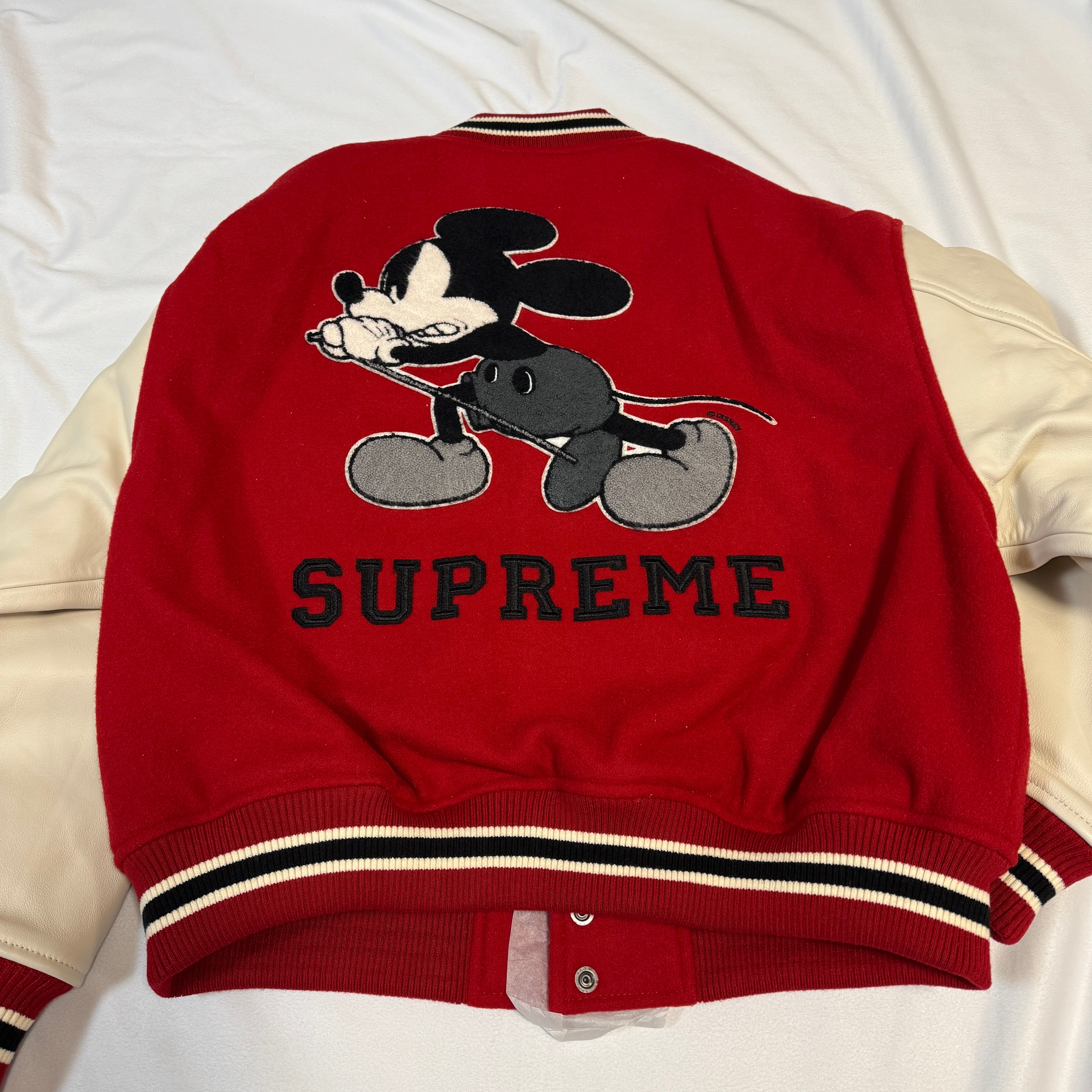 Supreme x Number (N)ine x Mickey Mouse Varsity Jacket "Red"