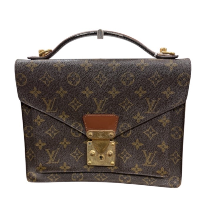 LOUIS VUITTON ルイヴィトン モノグラム ブラウン ゴールド金具 PVC レザー/ ハンドバッグ S1-00199 【中古】