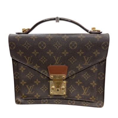 LOUIS VUITTON ルイヴィトン モノグラム ブラウン ゴールド金具 PVC レザー/ ハンドバッグ S1-00199 【中古】