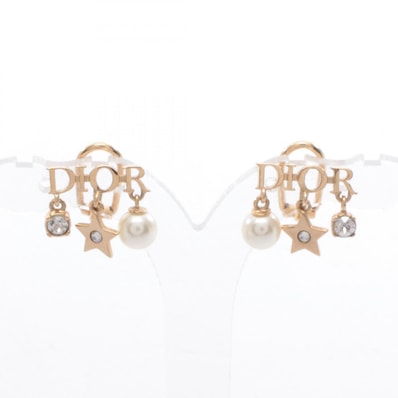 ディオール Dior Dio(r)evolution クリップ イヤリング ジュエリー GP(ゴールドメッキ) フェイクパール レディース ゴールド系 / ホワイト系 【中古】