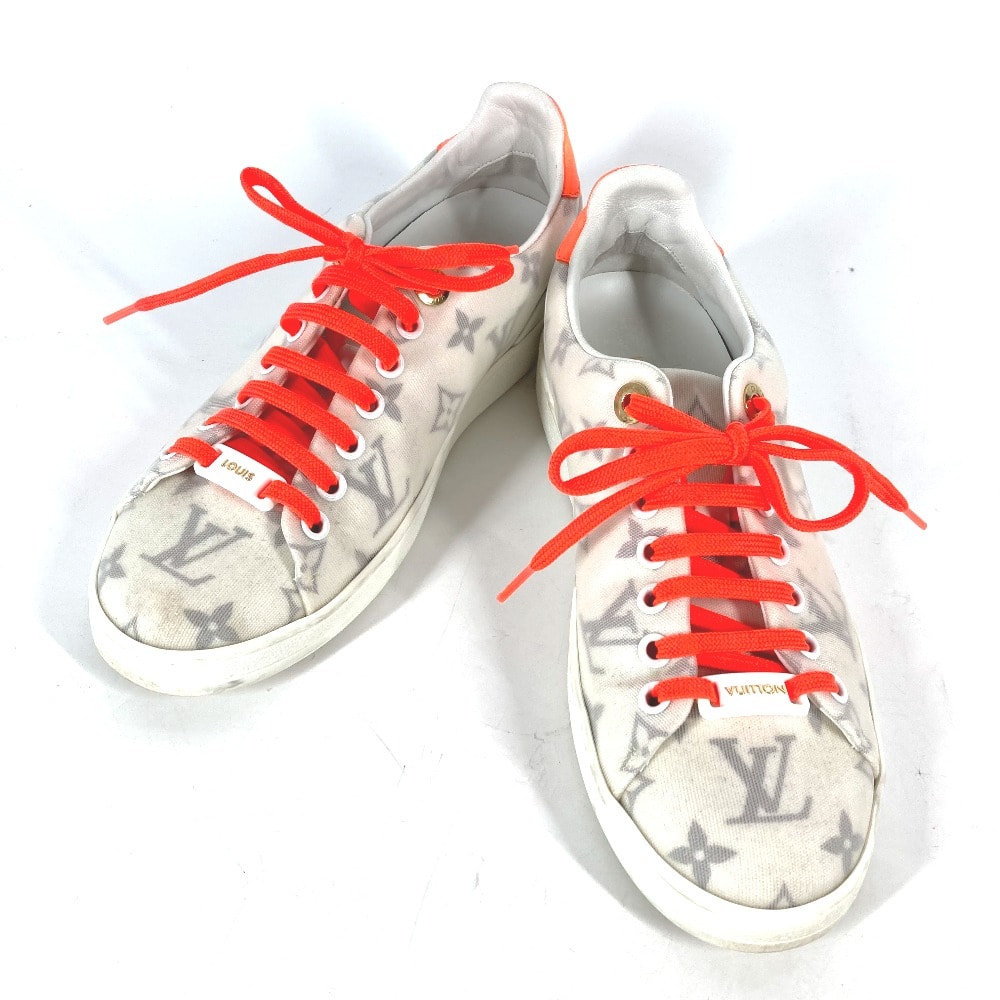 ルイヴィトン LOUIS VUITTON 紐 シューズ 靴 フロントローライン モノグラム スニーカー PVC ホワイト