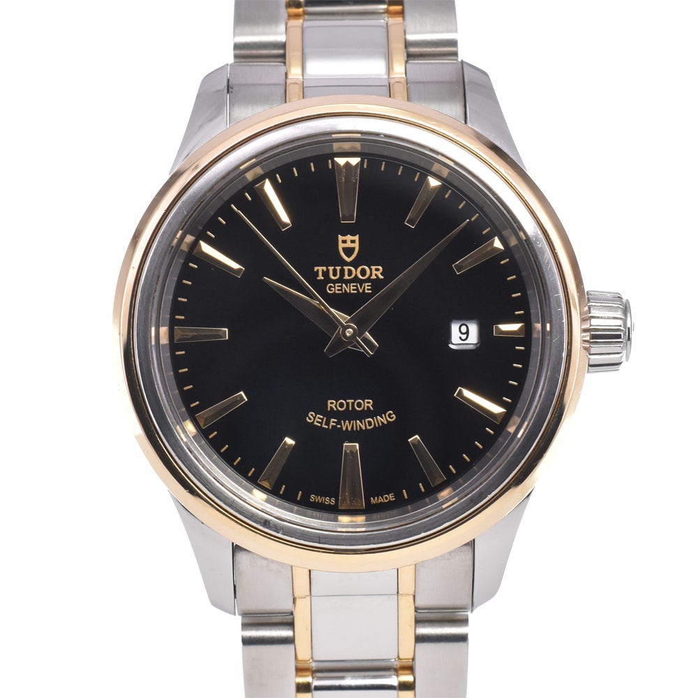 チューダー TUDOR 12103 スタイル ブラック SS/YG 自動巻き レディース 良品 内箱・保証書付き 腕時計 J#150077