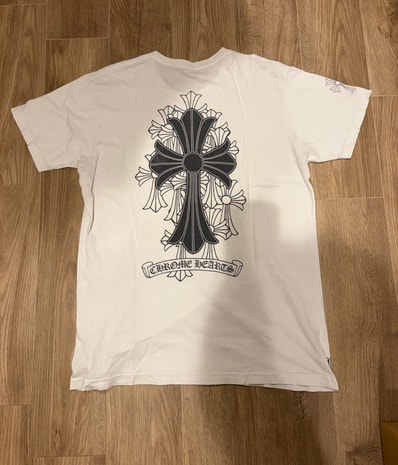 Chrome Hearts Cemetery Big Cross Scroll Label S/S T-Shirt "White"