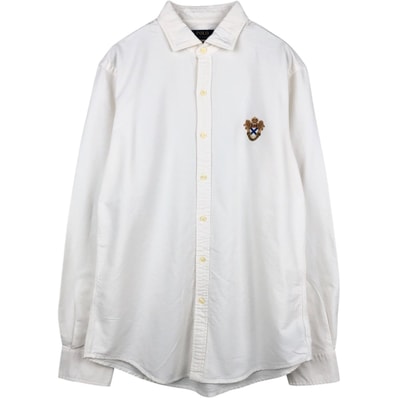 古着 ラルフローレン Ralph Lauren SLIM FIT ワイドカラー 長袖 コットンシャツ メンズL相当/eaa676900