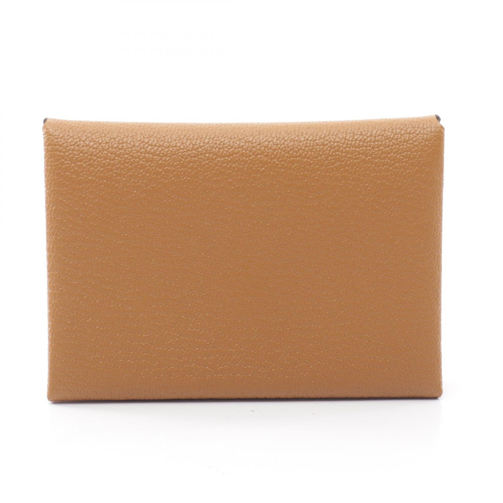 エルメス HERMES カルヴィデュオ セサミ コインケース 財布 レザー シェーブル セサミ レディース ブラウン系 【中古】