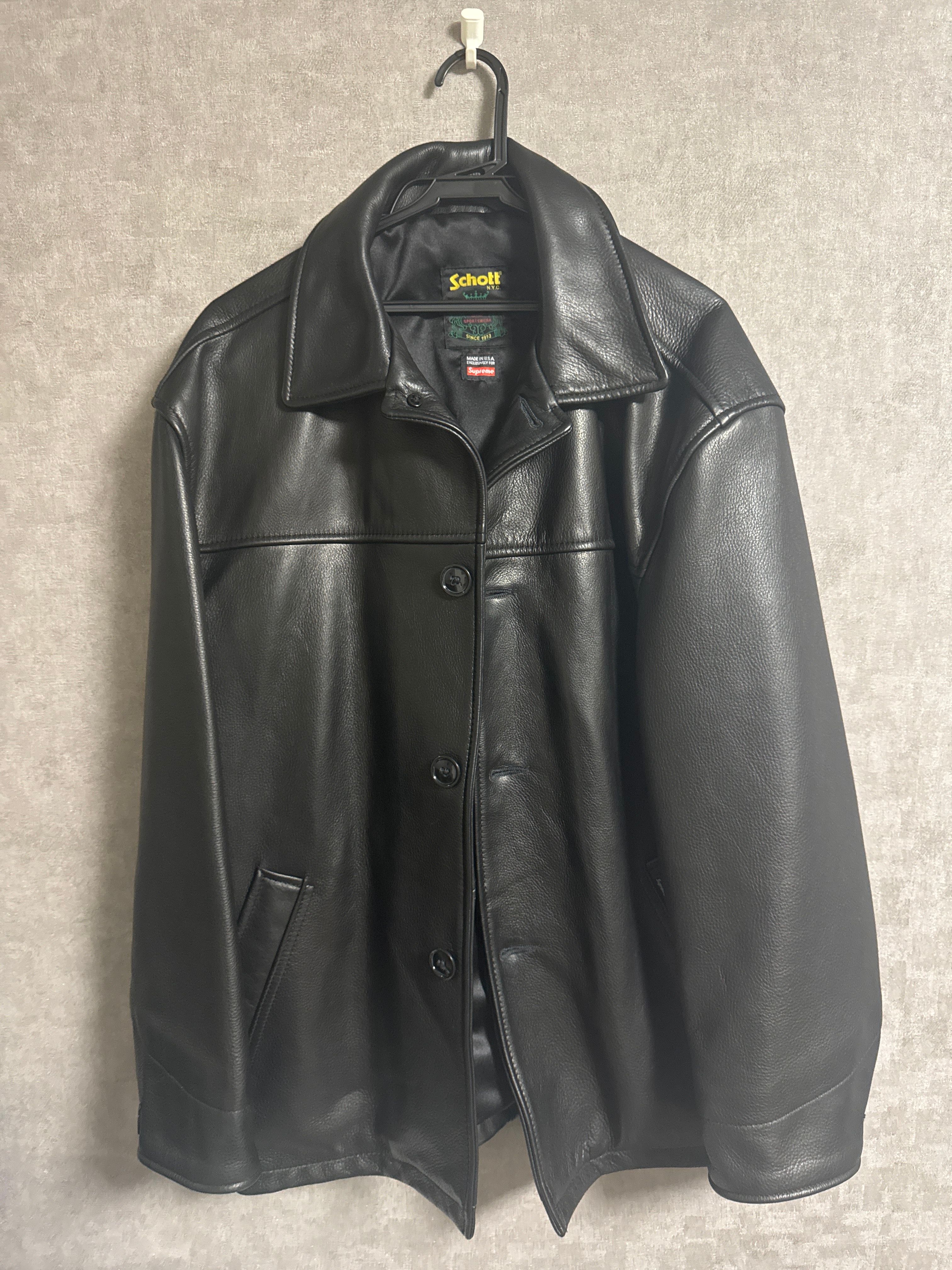 Supreme / Schott Leather Car Coat 