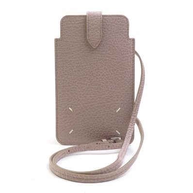 メゾンマルジェラ Maison Margiela スマートフォンケース スマホホルダー フォンホルダー レザー ライトブラウン ユニセックス【中古】 r11269k
