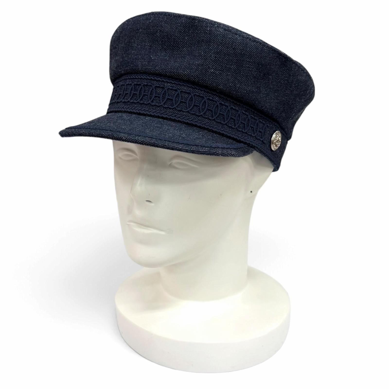 Hermes Cabourg Denim Casquette "Indigo"