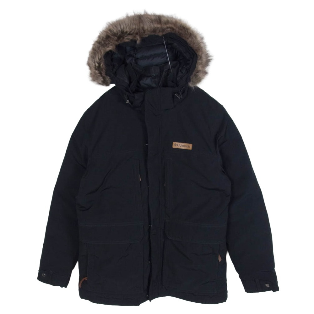 Columbia コロンビア ジャケット 222 WE1250 牛革 ワッペン付 ファー着脱可 中綿 ジャケット アウター ブラック系 L【中古】